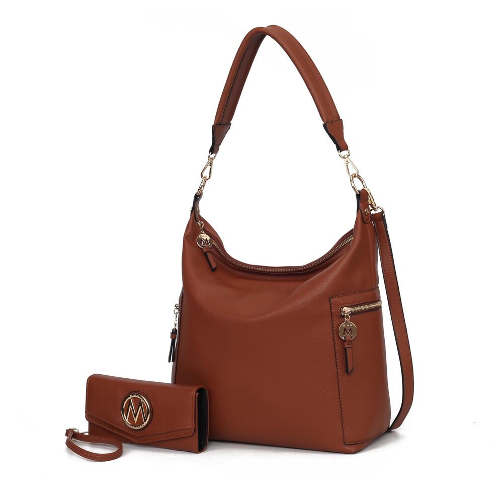 7300 Hobo Bag & Wristlet Wallet , Vegan Leather Shoulder Handbag Messenger